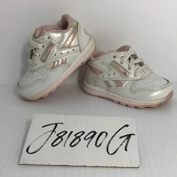 Reebok Classics Baby Girl Sz 2 Glitter - Picture 1 of 6